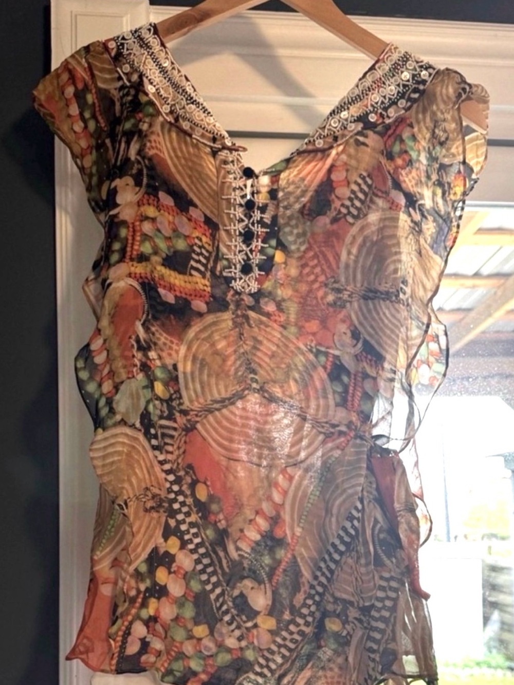 vintage 2000s Diane von Furstenberg silk chiffon blouse size 6
